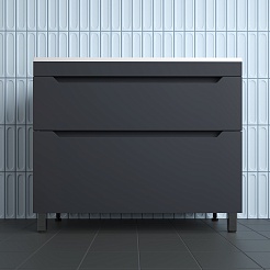 Style Line Тумба с раковиной Остин 100 графит – фотография-3